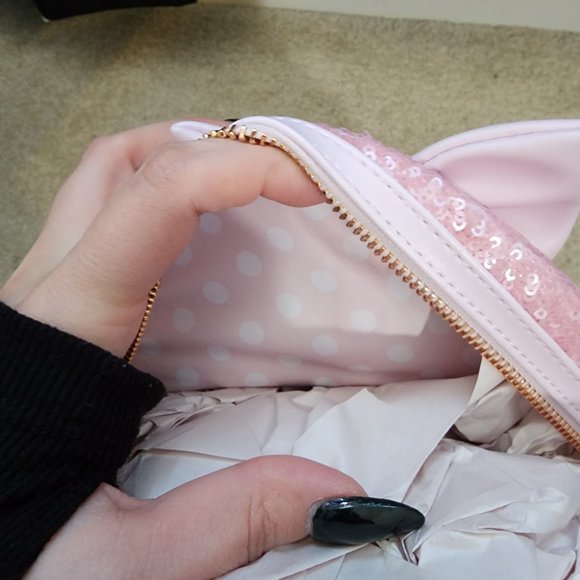 BNWT Minnie Mouse Sequin Cotton Candy Loungefly Mini Backpack - Picture 8 of 9